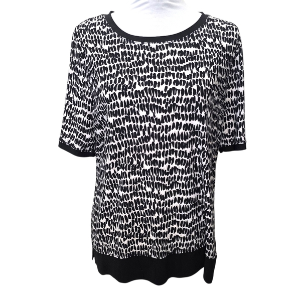 Anne Klein Tops - Anne Klein Short Sleeve Print Tunic Top Shirt